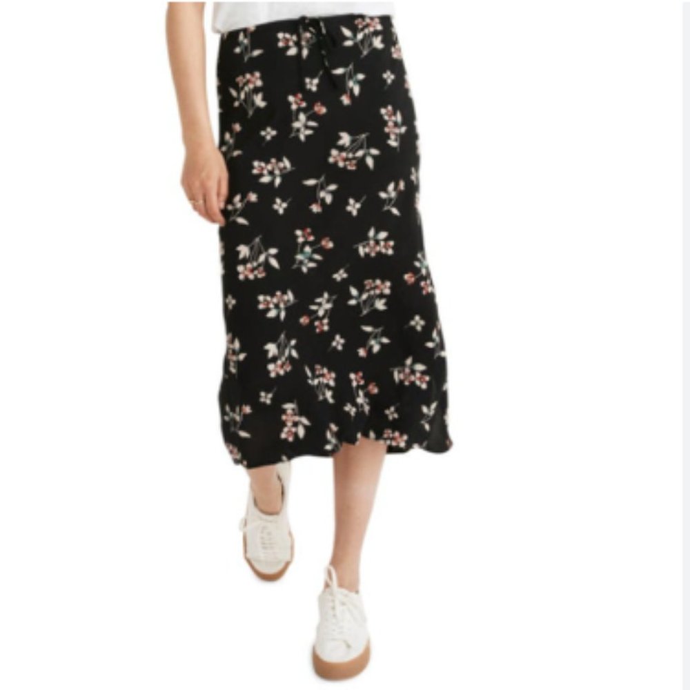 Madewell Botanical Print Midi Skirt